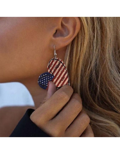 Replica Ladies American Flag Pattern Heart Pendant Earrings #798859 $8.12 USD for Wholesale