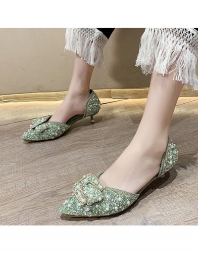 Replica Ladies Faux Pearl  Mid-heel Rhinestone  Heeled Sandals   #798865 $29.71 USD for Wholesale