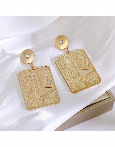 Replica Fashion Square Metal Decor Ruched Earrings #798866 $6.50 USD for Wholesale