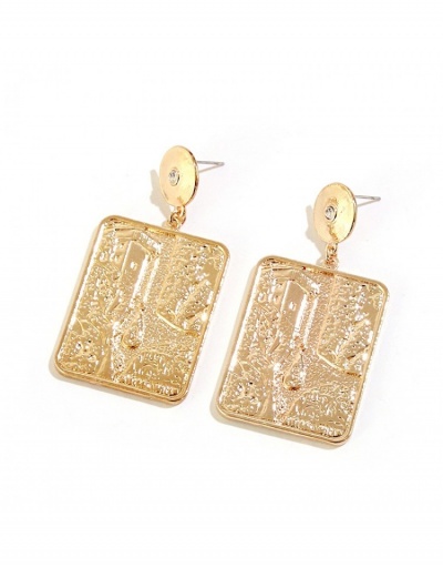 Replica Fashion Square Metal Decor Ruched Earrings #798866 $6.50 USD for Wholesale