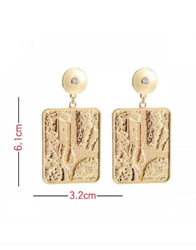 Replica Fashion Square Metal Decor Ruched Earrings #798866 $6.50 USD for Wholesale