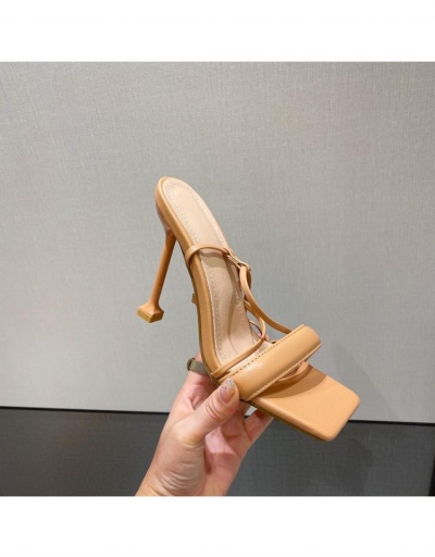 Replica  PU Square Toe Women's Ankle Strap Heels #798874 $40.56 USD for Wholesale