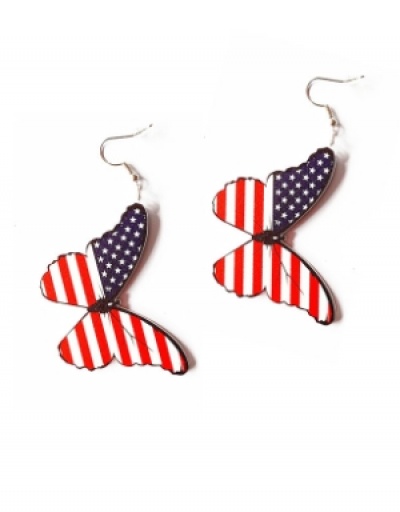 Replica  Butterfly Pattern  American Flag Chic Cute Pendant Earrings #798881 $5.56 USD for Wholesale