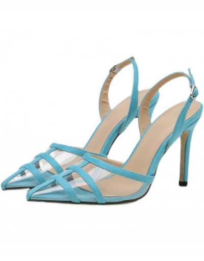  Women's Transparent Patch Pointed Heeled Sandals #798882 $38.61 USD, Wholesale Fashion Heels