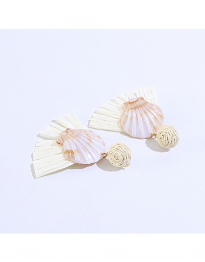 Replica Ladies  Retro Bohemian Shell Fan-Shaped Pendant  Earrings #798891 $7.28 USD for Wholesale