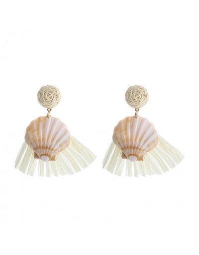 Replica Ladies  Retro Bohemian Shell Fan-Shaped Pendant  Earrings #798891 $7.28 USD for Wholesale