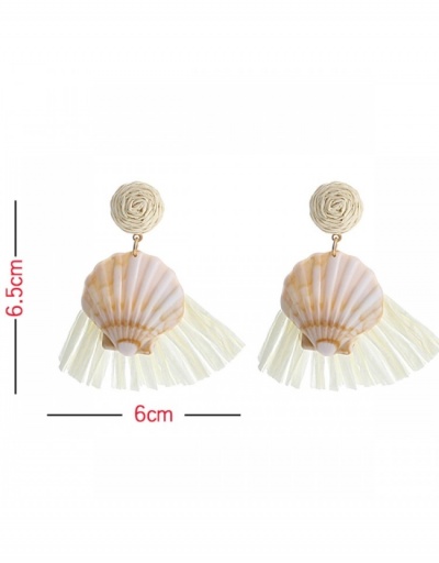 Replica Ladies  Retro Bohemian Shell Fan-Shaped Pendant  Earrings #798891 $7.28 USD for Wholesale