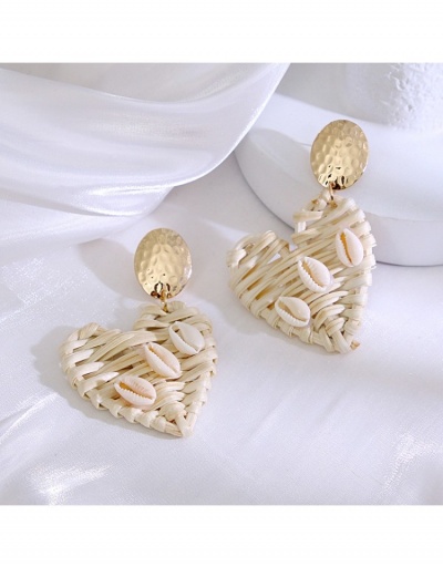 Replica Ethnic Style Handmade Woven  Heart-shaped Earrings #798897 $7.87 USD for Wholesale