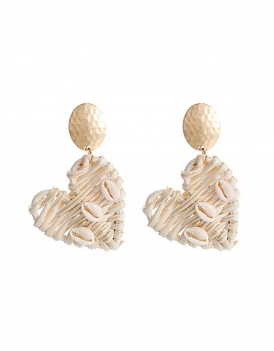 Replica Ethnic Style Handmade Woven  Heart-shaped Earrings #798897 $7.87 USD for Wholesale