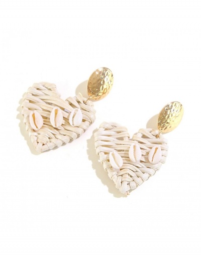 Replica Ethnic Style Handmade Woven  Heart-shaped Earrings #798897 $7.87 USD for Wholesale