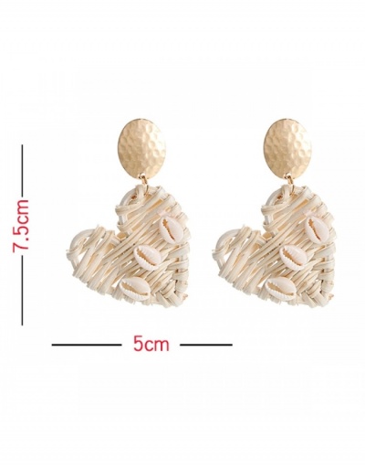 Replica Ethnic Style Handmade Woven  Heart-shaped Earrings #798897 $7.87 USD for Wholesale