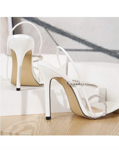 Trendy Rhinestone Stiletto  Black High Heeled Sandals  #798899 $35.10 USD, Wholesale Fashion Heels