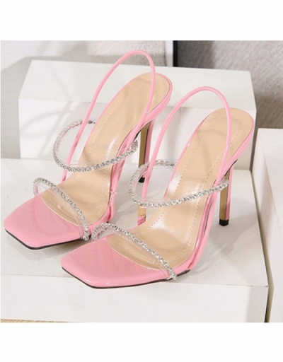 Replica Trendy Rhinestone Stiletto  Black High Heeled Sandals  #798899 $35.10 USD for Wholesale