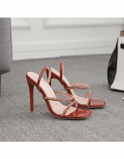 Easy Matching Chain Patch Stiletto  Heeled Sandals  #798900 $35.75 USD, Wholesale Fashion Heels