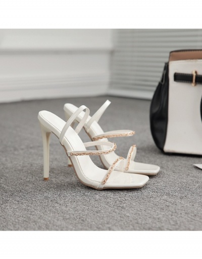 Replica Easy Matching Chain Patch Stiletto  Heeled Sandals  #798900 $35.75 USD for Wholesale