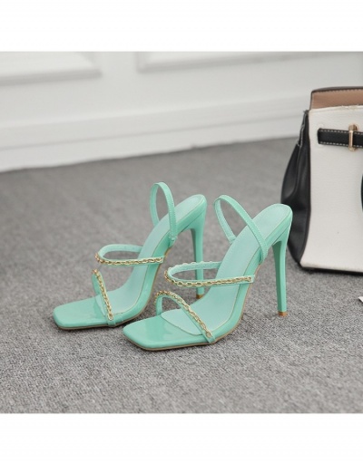 Replica Easy Matching Chain Patch Stiletto  Heeled Sandals  #798900 $35.75 USD for Wholesale