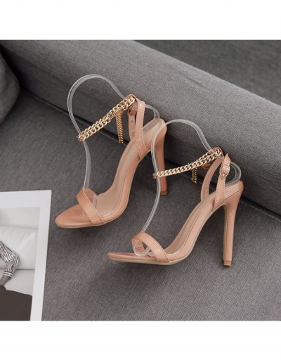 Ladies Street Chain Patch Stiletto  Heeled Sandals  #798904 $39.80 USD, Wholesale Fashion Heels