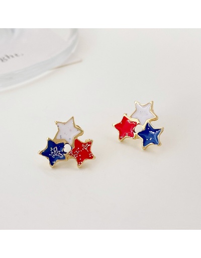 Copper   American Flag Pattern Butterfly Star  Dragonfly Earring #798908 $5.33 USD, Wholesale Fashion Earrings