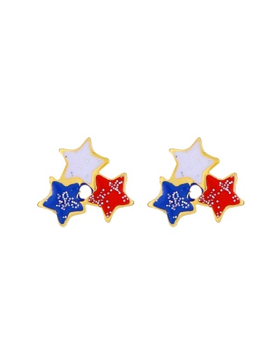 Replica Copper   American Flag Pattern Butterfly Star  Dragonfly Earring #798908 $5.33 USD for Wholesale