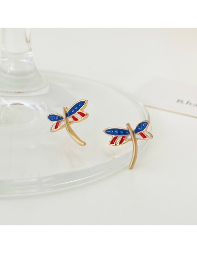 Replica Copper   American Flag Pattern Butterfly Star  Dragonfly Earring #798908 $5.33 USD for Wholesale