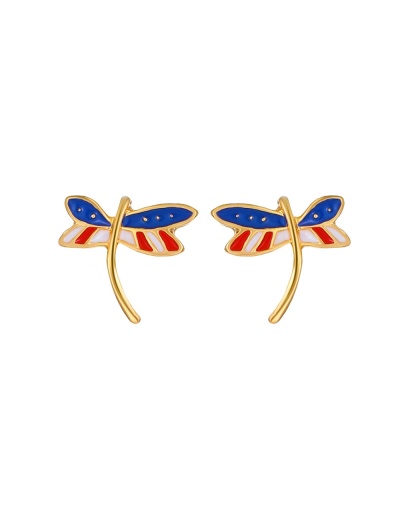 Replica Copper   American Flag Pattern Butterfly Star  Dragonfly Earring #798908 $5.33 USD for Wholesale