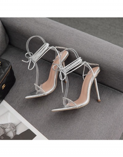 Replica Sexy Rhinestone Stiletto  Lace Up Heeled Sandals  #798909 $41.55 USD for Wholesale