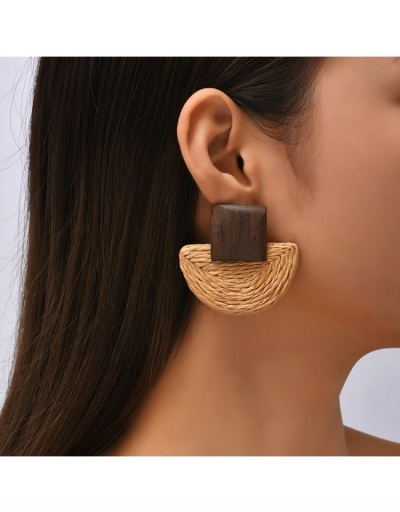 Chic Colorblock Wooden Earrings For Ladies #798910 $8.90 USD, Wholesale Fashion Earrings