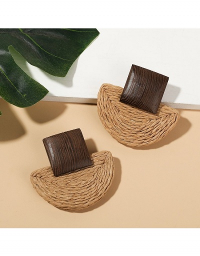 Replica Chic Colorblock Wooden Earrings For Ladies #798910 $8.90 USD for Wholesale