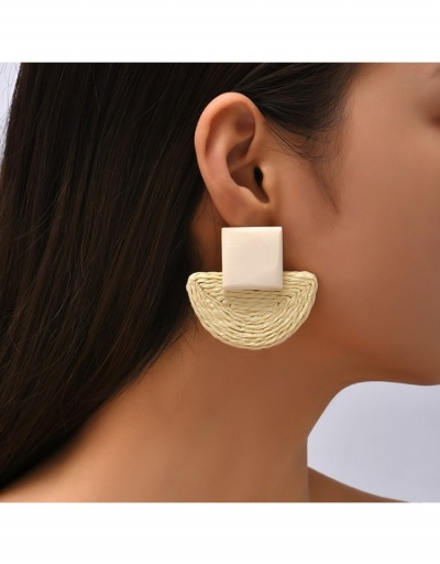 Replica Chic Colorblock Wooden Earrings For Ladies #798910 $8.90 USD for Wholesale