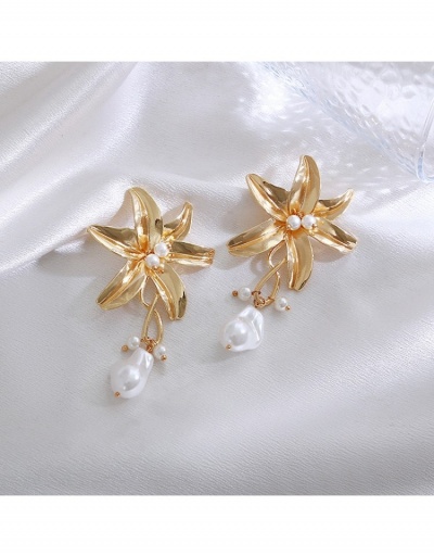 Replica Simple Design  Pearl Flower Color Block  Earrings #798933 $8.46 USD for Wholesale