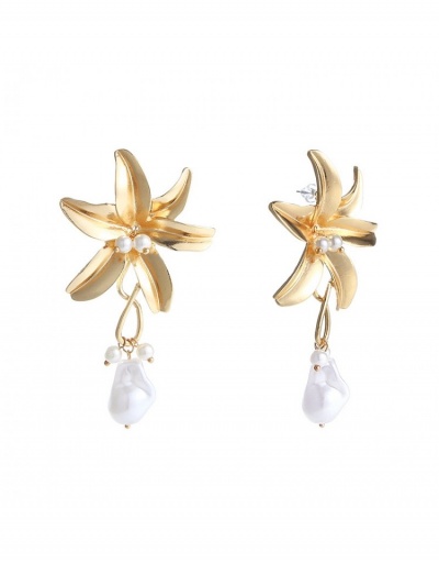 Replica Simple Design  Pearl Flower Color Block  Earrings #798933 $8.46 USD for Wholesale