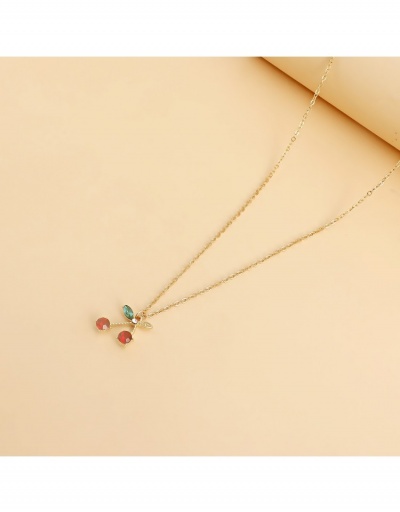 Replica  Faux Pearl Cherry Pendant Design Necklace #798956 $5.30 USD for Wholesale