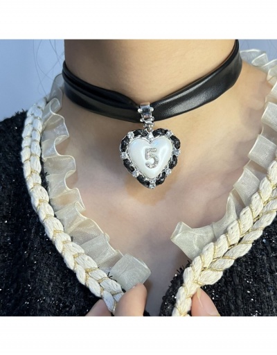  Versatile Rhinestone Heart Number Choker Necklace #798958 $9.23 USD, Wholesale Fashion Necklaces