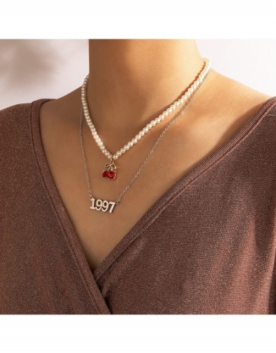  Digital Pearl Chain Multi-layer Necklace #798964 $5.55 USD, Wholesale Fashion Necklaces