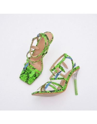  Patent Leather Square Toe Green Leaf Women's High Heel #798968 $38.61 USD, Wholesale Fashion Heels