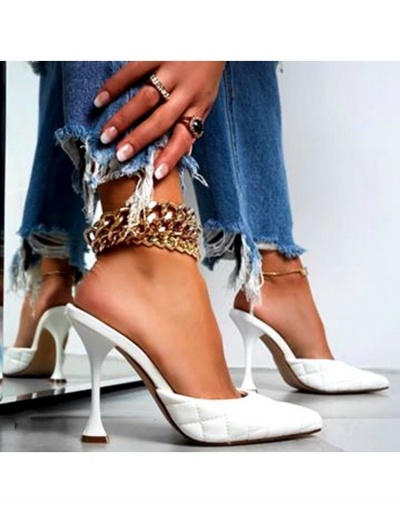 PVC Fashion Pointed Slip On Heels For Women #798978 $38.81 USD, Wholesale Fashion Heels