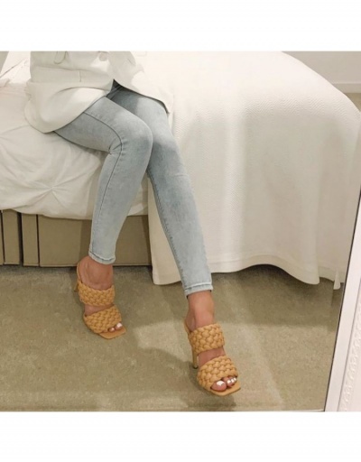  Fashion PVC Knitted Square Toe Women's High Heels #798984 $37.18 USD, Wholesale Fashion Heels