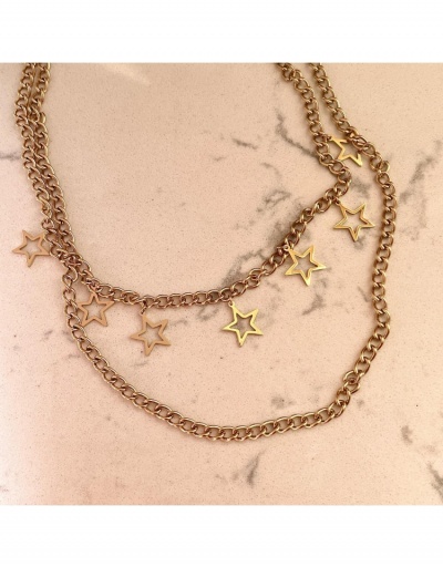 Hollow Out Star Pendant Stainless Steel Necklace #798989 $13.52 USD, Wholesale Fashion Necklaces