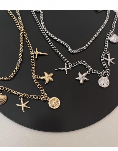 Stainless Steel Starfish Shell Cross Pendant Necklace #798992 $15.42 USD, Wholesale Fashion Necklaces