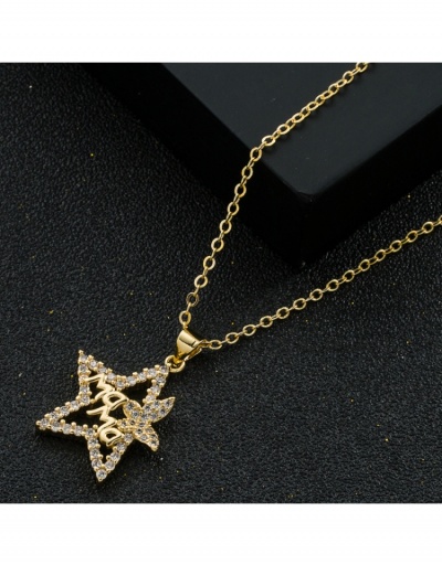 Replica Easy Matching Rhinestone Star Latter Pendant Necklace #798998 $10.08 USD for Wholesale