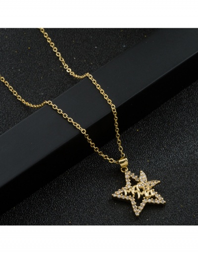 Replica Easy Matching Rhinestone Star Latter Pendant Necklace #798998 $10.08 USD for Wholesale