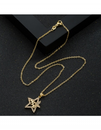 Replica Easy Matching Rhinestone Star Latter Pendant Necklace #798998 $10.08 USD for Wholesale