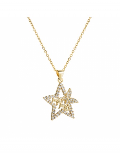 Replica Easy Matching Rhinestone Star Latter Pendant Necklace #798998 $10.08 USD for Wholesale