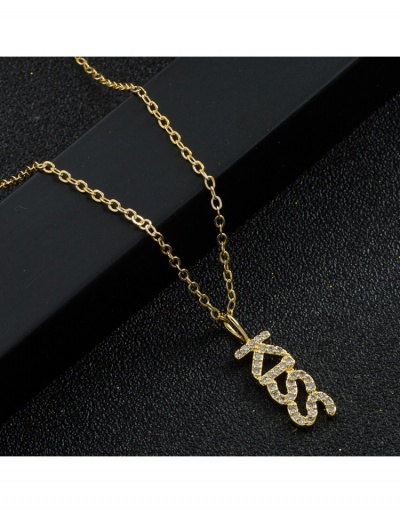 Replica Rhinestone Letter Pendant Necklace For Women #799000 $9.59 USD for Wholesale