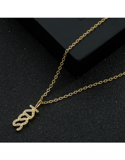 Replica Rhinestone Letter Pendant Necklace For Women #799000 $9.59 USD for Wholesale