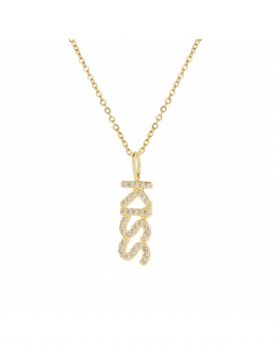 Replica Rhinestone Letter Pendant Necklace For Women #799000 $9.59 USD for Wholesale