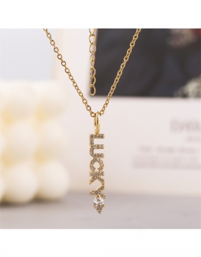  Personalized Copper Crystal Letter Necklace For Women #799002 $9.00 USD, Wholesale Fashion Necklaces