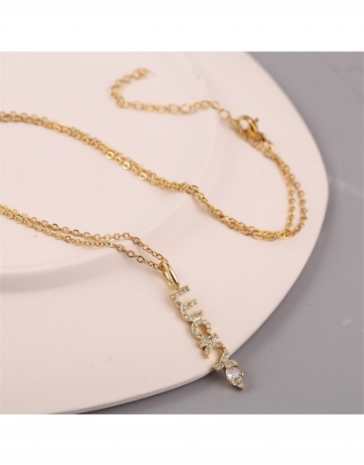 Replica  Personalized Copper Crystal Letter Necklace For Women #799002 $9.00 USD for Wholesale