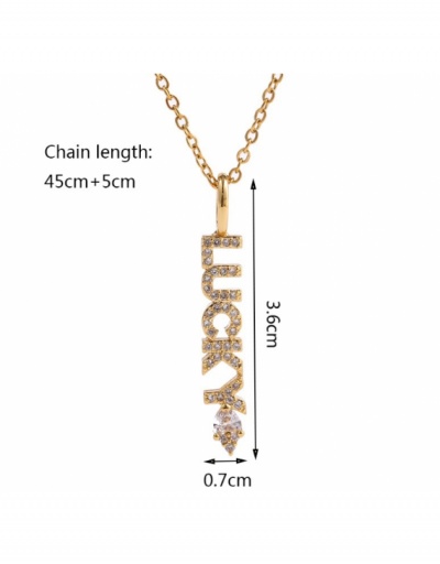 Replica  Personalized Copper Crystal Letter Necklace For Women #799002 $9.00 USD for Wholesale