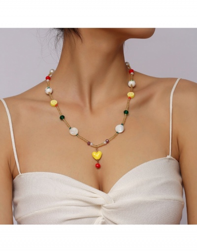  Cute Crystal Heart Ceramic Necklace #799006 $7.73 USD, Wholesale Fashion Necklaces